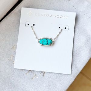 EUC KENDRA SCOTT GOLD ELISA NECKLACE bronze veined teal magnesite
